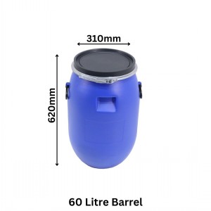 Open Top Plastic Barrel & Lid Size 2 (60 Litre)